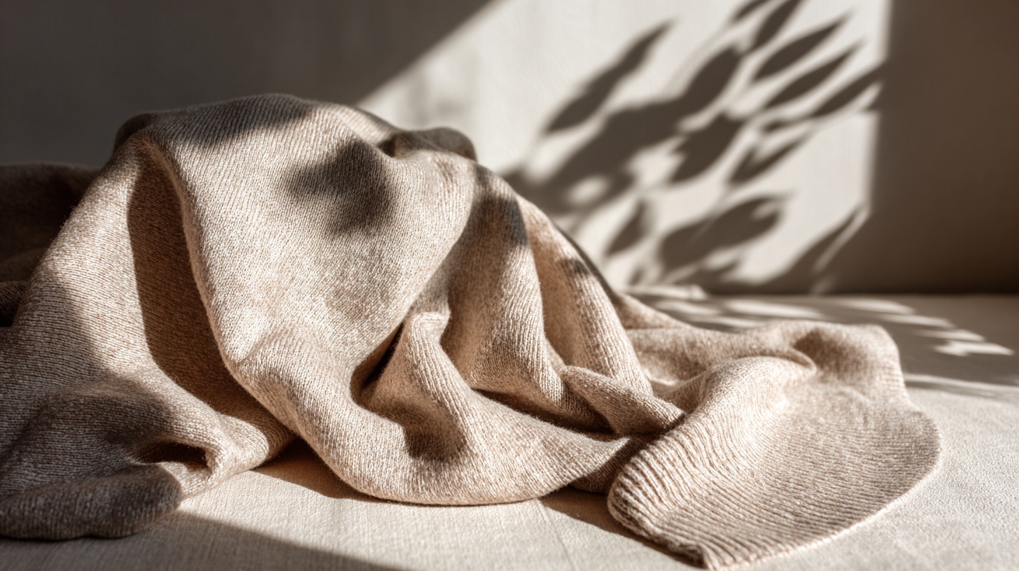 Soft knit fabric with dramatic light and shadow.