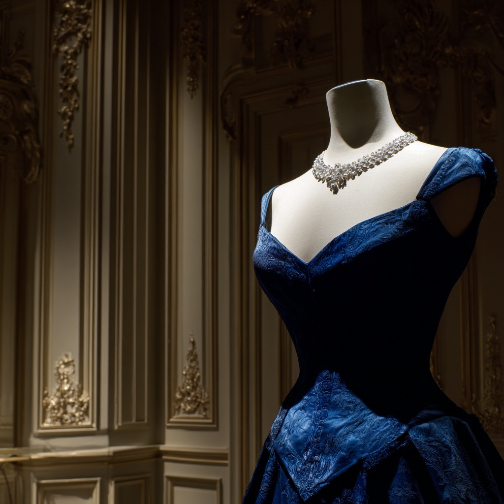 Sculptural amber perfume bottle on a dark background.